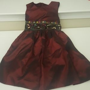Baby burgundy satin dress